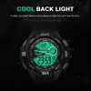 Montres de Sport 5Bar résistant à l'eau SMAEL marque montres LED montre d'alarme automatique hommes grand cadran 1513 montres numériques étanche