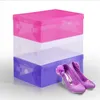 Transparent Shoebox with Lid Clear Plastic Shoe Clamshell Storage Boxes Bins Boots High Heels Shoes Boxes Home Organizer