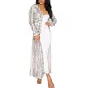 Sexy Clubwears Vrouwen Aantrekkelijke Lovertjes Vest Jas voor Party Club Night Cocktail Prom Sparkle Duster Open Voorzijde Uitloper Paisley Patroon Lange Mouwen Kleding