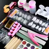 Hot Sale Acrylic Nail Art Manicure Kit 12 Color Nail Glitter Powder Decoration Acrylic Pen Brush False Finger Pump Nail Art Tools Kit Set