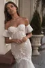 2020 Julie Vino Abiti da sposa a sirena Sweetheart Applicazioni in pizzo Sweep Train Beach Abito da sposa Boho Custom Made Robes De Mariee223z