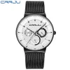 Reloj Masculino CRRJU para hombre, relojes de marca superior de lujo, reloj de pulsera fino, cronógrafo deportivo, erkek saati reloj para hombre