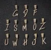 A-Z Letters Grass Letter Hangdoek Kettingen Charm Men 'Vrouwen Zirkon Hip Hop Jewelry 24inch 3 mm gouden zilveren touwketen