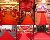 20 metros / rollo de la boda Piezas centrales favores de tela no tejida roja Alfombra de la alfombra de la alfombra para la decoración de la fiesta de bodas Suministros de decoración de tiro