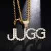Hip hop gelado letras de tênis nome personalizado zircão corrente pingentes colares para homens jóias com ouro prata tênis chain329n5720790