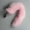 rosa FoxDog Tail Metal Furry Anal Plug Giocattoli sexy Butt Plug BDSM Flirt Anus Plug per le donne WILD cat Tail Giocattolo adulto gioco di ruolo Y182372296