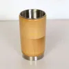 free shipping 50pcs Creative 304 Stainless Steel Water Cup Natural Original Bamboo Japanese Open Glasses without Cover