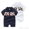 Baby girls clothes Short Sleeve Plaid romper 100% cotton children's Infant clothing 0-24 Month baby boys jumpsuits B210