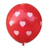 Love Heart Latex Balony Drukowane Balon Czerwony Biały Ślub Hel Walentynki Walentynki Przyjęcie Urodzinowe Nadmuchiwane