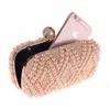 Bolso de noche de perlas de diseñador para mujer, bolso de mano con cuentas para el día de la boda, billetera cruzada, Bolsa femenina