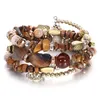 New Fashion Vintage Crystal Multilayer Winding Bracelet Natural Stone Beads Designer Bracelets for Women Jewelry Gift