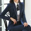 Женские костюмы Fmasuth Business Woman Pants Suit Winter Jacket Blazer длинные брюки 2 штуки Pant 04141
