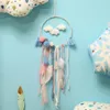 Feather Handmade Dream Catcher Indian Style Crafts Woven Wall Hanging Decoration White Dreamcatcher Wedding Hanging Decorations GA710