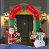 Juldekorationer 2,4m Uppblåsbara Santa Claus Arch Night Light Figur Utomhus Garden Leksaker Party År USA EU-plug1
