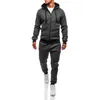 Zogaa New Brand New Tracksuits conjuntos Casual Elastic Cintura Longa Calças Zíper Hoodies Solid Sports Sets para homens Sweatsuit