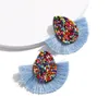 13 Styles Bohemian Beaded Tassel Earrings Handmade Fan Shape Earrings Statement Jewelry Women Girls Christmas Gift