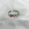 Platinum kreatywni mężczyźni i kobiety nie zanikają świecące pary pierścienia w kształcie serca pierścień 4pcs hurtowy