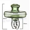 Farbige Dual-Richtungs-Luftstrom-Vergaserkappe aus Rauchglas mit hohlen Innenrohren für Flat-Top-Quarz-Banger-Nagelspinner mit zwei Beinen 767