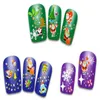 Jul 3D Nail Art Stickers 12Sheet Set Santa Claus Snowflakes Decals Gifts Nails Tips Klistermärke Manikyr Verktyg