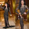 New Black Lace Long Sleeve Evening Dress With Split Mermaid Prom Dresses Mother of the Bride Gowns