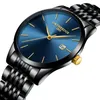 ONTHEEDGE мужские наручные часы роскошные черные синие золотые мужские часы из нержавеющей стали 30 м водонепроницаемый календарь оригинальные мужские часы