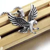 Partihandel - Designer Stylish Cool Titanium Steel Eagle Bird Enkel Elegant Män Hängsmycke Halsband 55cm Kedja