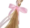 Golden Braid Flower Headband for Girls Costume - Pink Ribbon Angel Wig with Accessories for Halloween, Cosplay, Parties