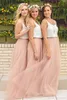 Hot Sale Cheap Woboyi Bridesmaid Dresses Tulle Skirt Blush Prom Dresses Bridesmaid Maxi Skirt Evening Party Gowns HY249