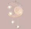 Modern LED Ay Yıldız Çocuk Çocuk Çocuk Yatak Odası Sarkıt Avize Tavan Işık Alüminyum Kolye Işık ile 5 adet G4 Ampuller MYY