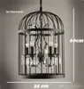 Indoor Lighting Crystal bird cage chandelier wrought iron American retro restaurant bar creative bar clothing store industrial wind lamps