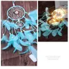 Luz LED Sonho Catcher Penas Artesanais Car Home Wall Hanging Decoração Ornamento Presente Dreamcatcher Wind Chime presentes de aniversário de natal