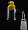 DHL 5mm Bottom XXL Flat Top 10mm 14mm 18mm male female quartz banger nail With Cactus Duck Carb Cap for mini glass rigs