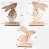 Décoration de Pâques Bois de Pâques Lapin Lapin Décor Table Maison en bois Ornements Bonne Fête de Pâques Favors JK2002