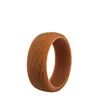 Men's Silicone Band Rings 8.7mm Tree Bark Rings Flexible Rubber Silicone Ring Rustic Wedding Bands 5 Colors