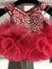 Cupcake Meisje Pageant Jurk 2019 V-hals Glitz Ritzee Roise Donkerrode Zuigeling Toddler Kids Prom Formele Party Jurken Korte Zip Terug