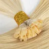 Natural Color Blonde Brazilian European Straight Keratin Fusion Cuticle Aligned FLAT Tip Remy Virgin Pre Bonded Human Hair Extensions