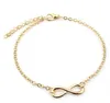 Guld Infinity Charm Anklets Armband med klassisk 8 fotkedja Barefoot Sandals Smycken för kvinnor Beach Pool Party Ankel Armband GB1692