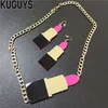 KUGUYS Sieraden Acryl Hyperbool Lange Dangle Oorbellen voor Womens Pendientes HipHop Lippenstift Drop Earring Vrouw Brincos244H