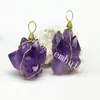 10 stks Wire Wrapped Natural Raw Amethyst Nugget Druzy Cluster Hanger 20-30mm Klein Ruwe Amethist Flower Point hanger voor februari verjaardag