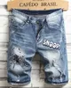 New Summer Mens Holes Denim Shorts Fashion Men Denim Jeans Slim Straight Pants Trend Mens Pants