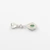 Prosty Szmaragd Wisiorek Dla Kobiet Biurowej 4 mm * 6 mm Naturalne Zambia Emerald Silver Wisiorek z Naszyjnik Solid 925 Srebrna Biżuteria Szmaragdowa