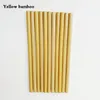 Palha De Bambu natural 195/200/230 cm Amarelo Verde Reutilizável Palhas Biodegradáveis ​​Eco Friendly Saudável Bebida Palha para Festa de Casamento Bar Ferramentas