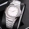 Neue Mode 19 Farben Herren Luxus Uhr Automatische Bewegung Gleitberuhige Second -Hand -Saphirglas Silber und Gold Armbandwatch 270o