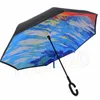 Inverted Reverse Umbrella c handle Windproof Reverse Rain Protection Umbrella Handle Umbrellas Household Sundries sea 6747035
