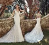 Sexy Beach Boho Full Lace Mermaid Abiti da sposa 2020 Sheer Neck Illusion Button Back Abiti da sposa bohémien Abiti da sposa BC1800