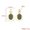 Boucles d'oreilles en gros pendantes rondes lustre hexagone earbob rouge noir vert gris femmes fille goutte d'oreille accessoires de bijoux européens et américains