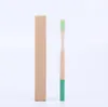 Heet 17-kleuren ronde handvat bamboe tandenborstel bamboe tandenborstel