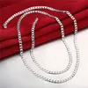 Pläterad Sterling Silver Halsband (16 18 20 22 24 26 28 30) Inchs * 4mm Mäns sidled Halsband DHSN132 Hot Sale 925 Silver Plate Chains Smycken