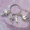 Lovers Keyring Magic Elves Tale Creature Unicorn Mermaidリトルフェアリープテロサウル/ドラゴンペンダントキーチェーンクリエイティブカップルジュエリーキーチェーン