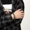 Punk rock charm skalle kedja armband mens vintage rostfritt stål mystisk symbol cykel biker curb kubansk länk kedja armband boho homme armband smycken